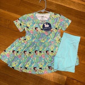 NWT Lullaby Luxe Bamboo Peplum Top with Biker Shorts Size 3T